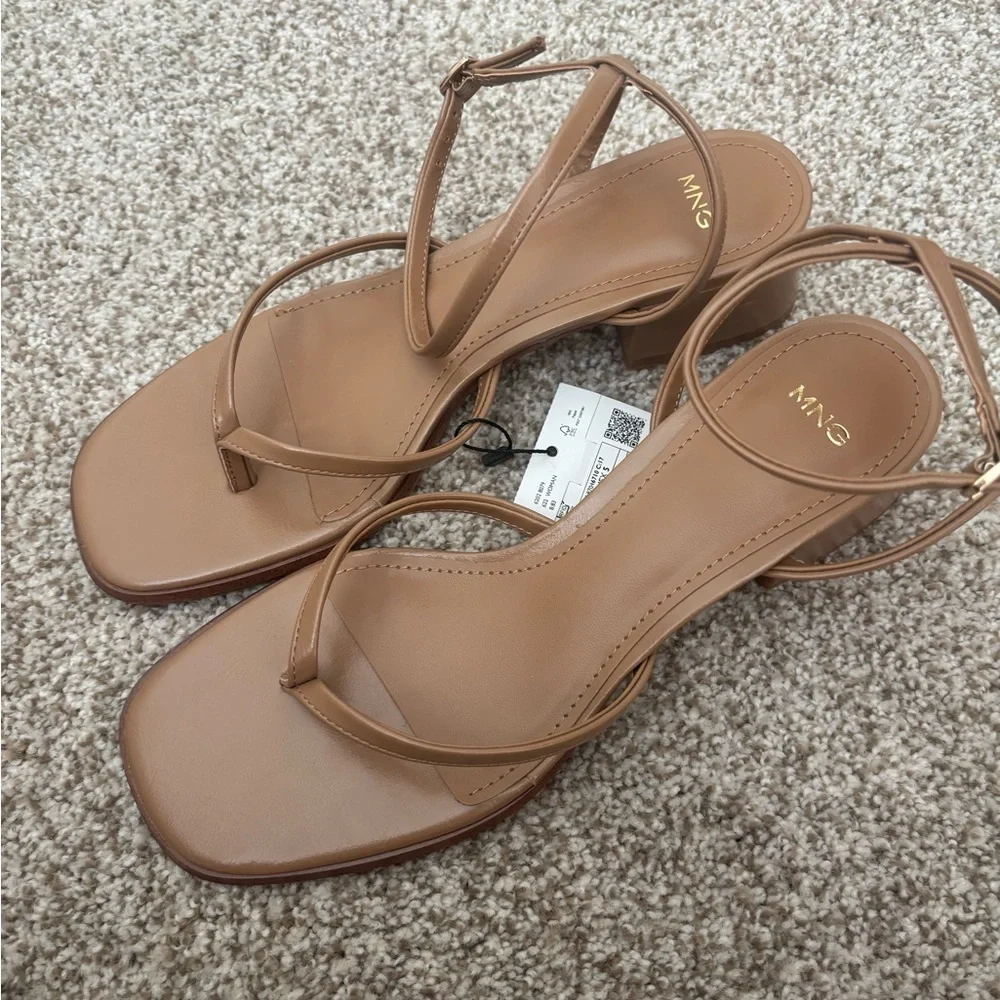 Mango Tan Minimalist Sandals - Picture 5 of 6